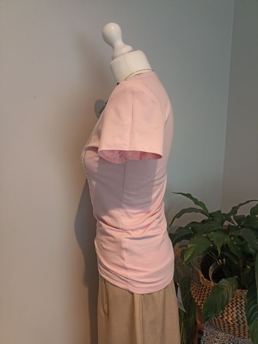 T-shirt pudrowy róż Guess roz.M