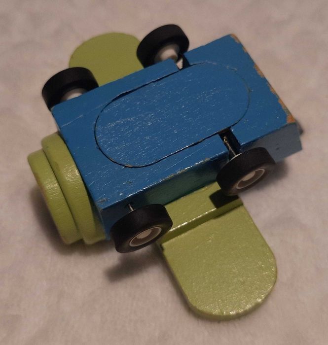 Drewniany samolocik, 8cm, napęd, Pull-Back (Zabawka)