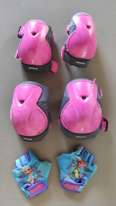 Ochraniacze dziecięce Oxelo 5-10 lat i rękawiczki rowerowe