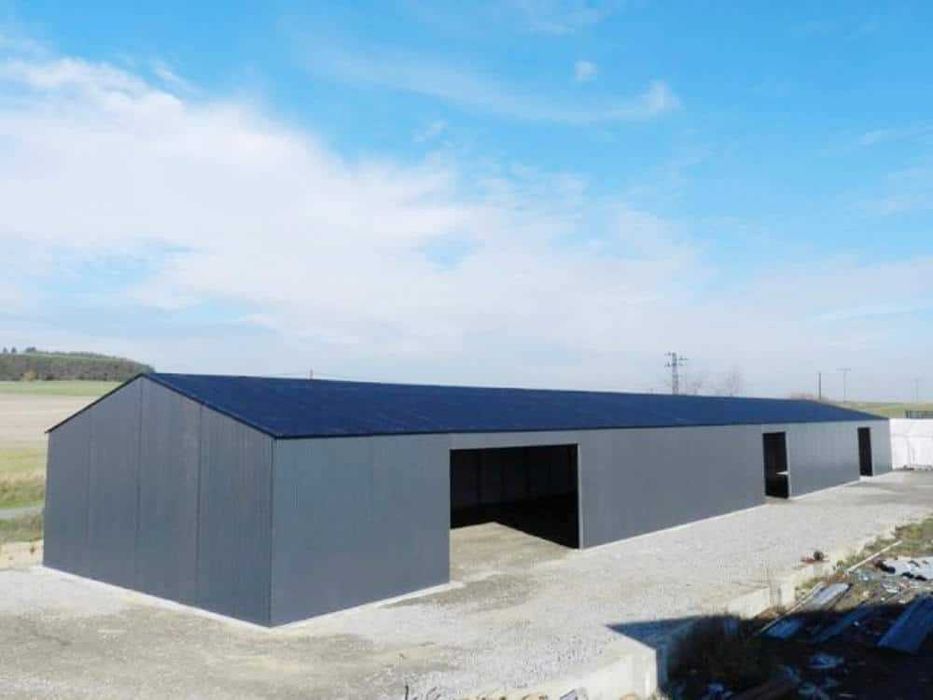 Blaszana montowana hala 12×60 m - grafit