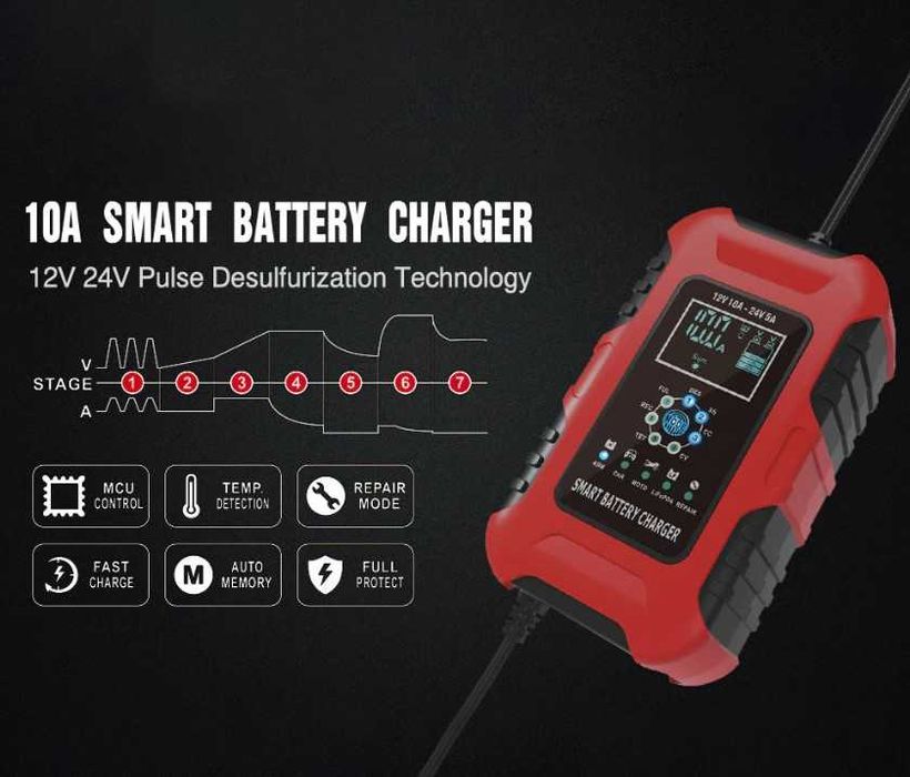 Зарядний пристрій Зарядка акумулятора Автомобільне зарядне 12v/24v