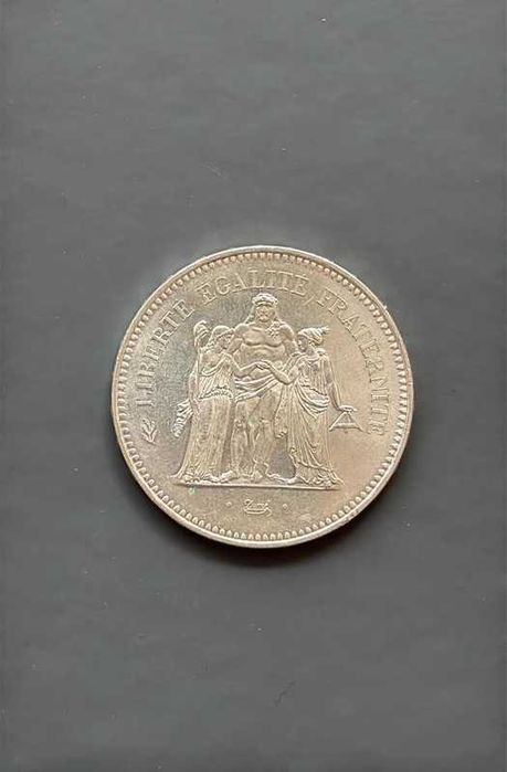 Moeda Prata 50 Francos, Hércules, 1978
