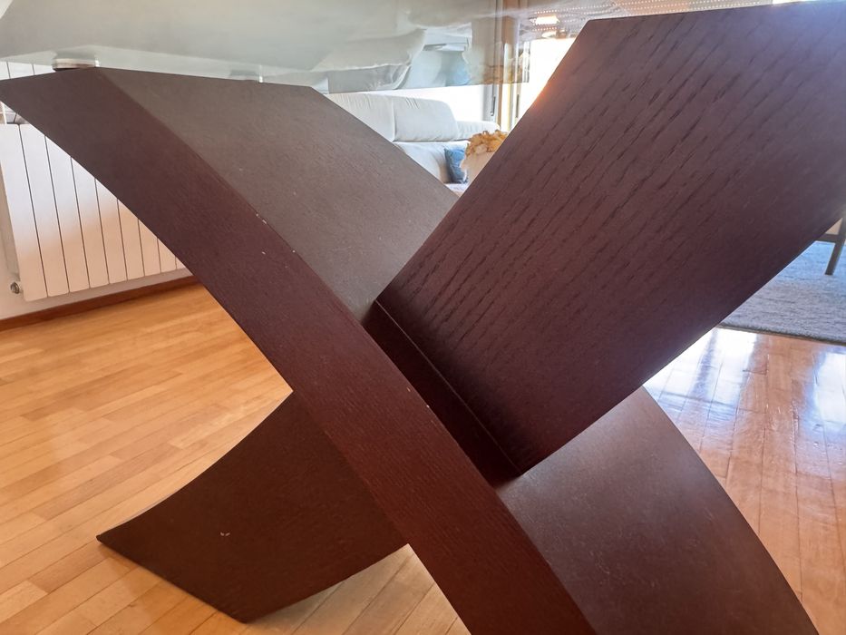 Mesa jantar com tampo em vidro 2x1m