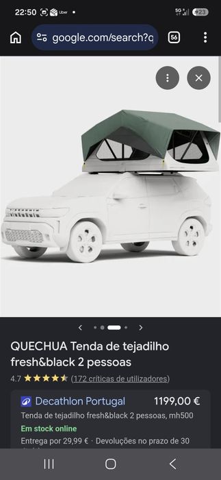 Tenda Tejadilho Quechua Com Avancado Fresh and Black 2 Pax