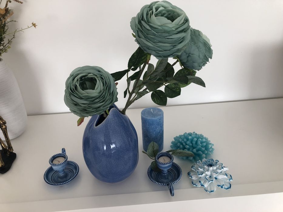 Peças de decoracão em tom de azul - zara home, como novo