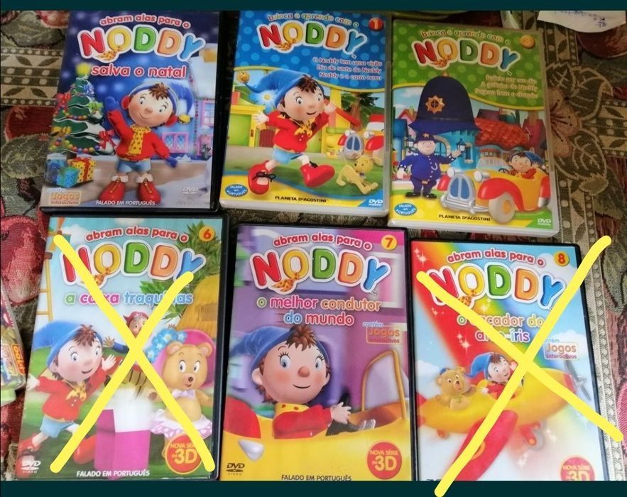 Lote de 4 DVDs Noddy, DVDs infantis