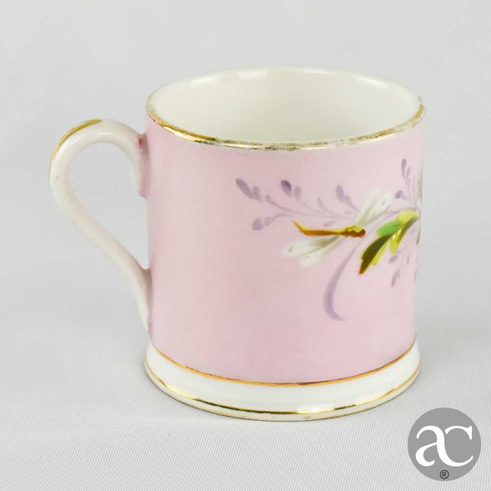 Caneca porcelana Vista Alegre, pintada à mão, 1ª metade do séc. XIX