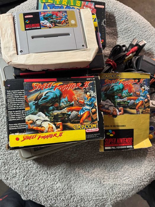 Super Nintendo SNES PAL + 2 Comandos + 3 Jogos Completos CIB