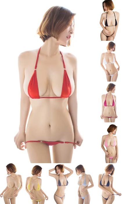 Bahama seksowne micro bikini wiązane na plażę strój kąpielowy czerwony