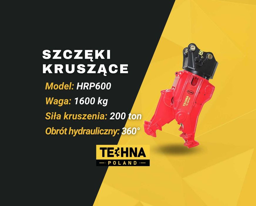 Nożyce, szczęki kruszące, wyburzeniowe do koparek 12-17t,HRP600,1600kg