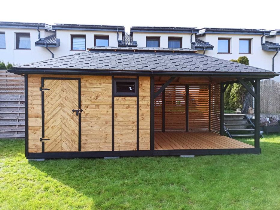 Domek ogrodowy letniskowy  drewniany "DUBAJ" 6x3 Black Edition!
