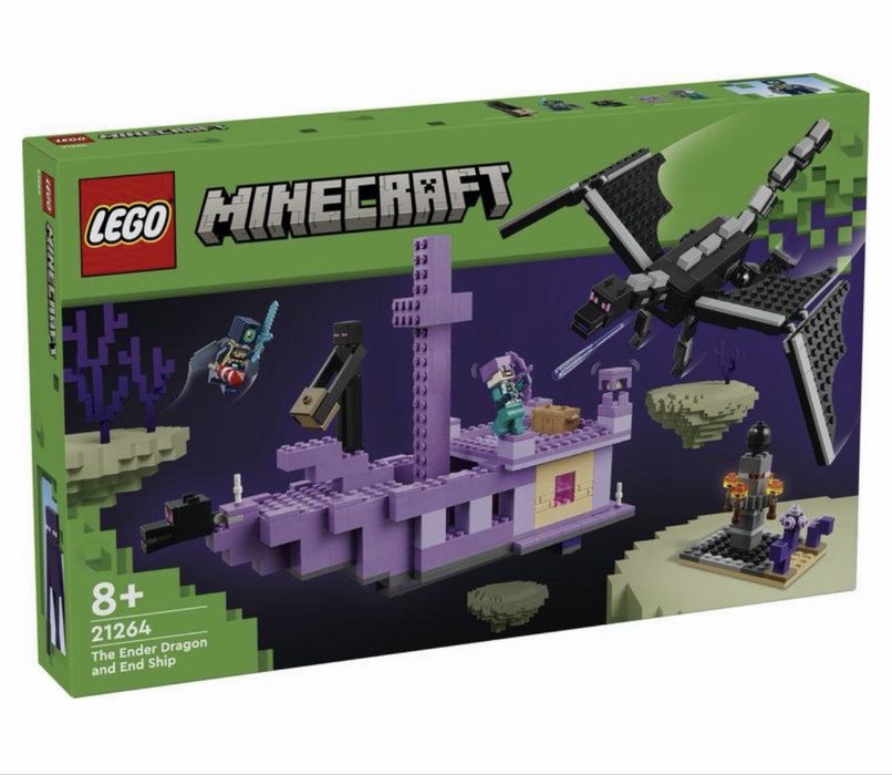 Конструктор Lego Minecraft Ендер-дракон та корабель Краю, лего майнкрафт