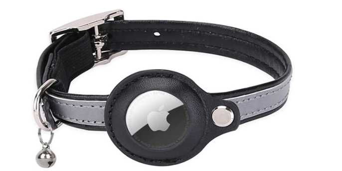 Obroża dla kota AirTag z dzwonkiem, odblaskowa, rozmiar S