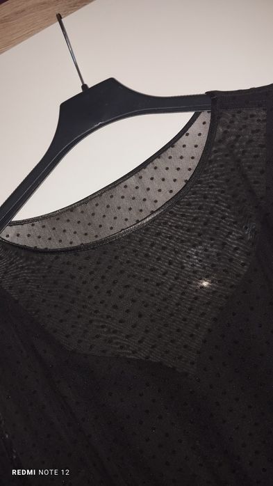 Sukienka czarna w kropeczki Magnes M komunia chrzest wesele