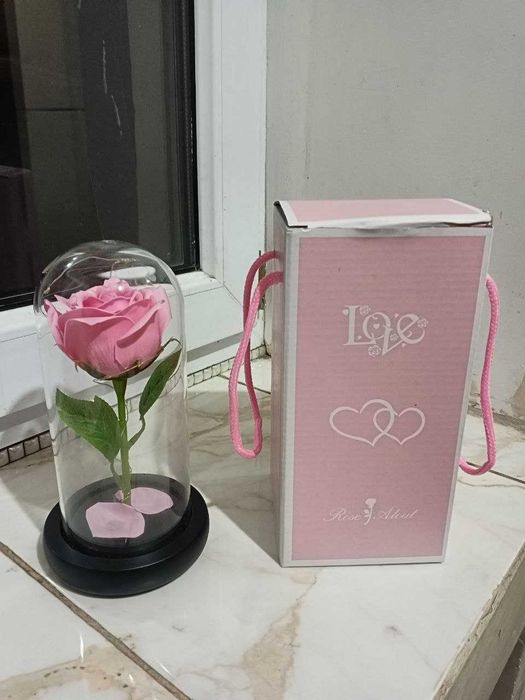 Роза в колбе с подсветкой|Оригинальный подарок для любимой/мамы/подруг