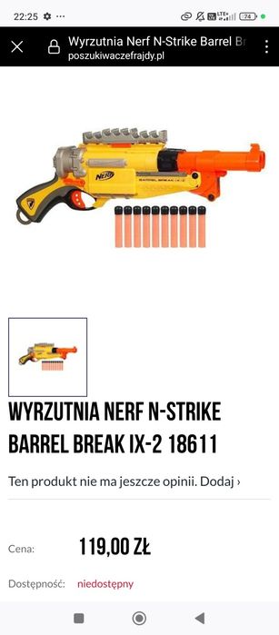 Wyrzutnia obrzyn, dwururka Nerf N-Strike Barrel Break IX-2