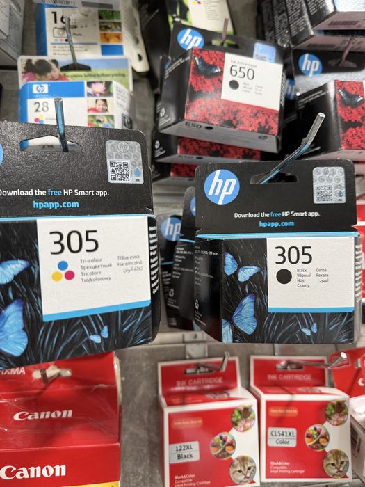 Картриджи для принтеров HP 21 и 22, 121 и 122, 123, 305, 650