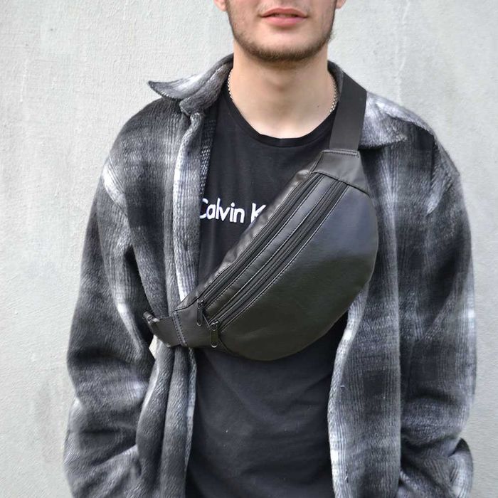 Сумка на пояс з еко-шкіри, сумка через плече Бананка чоловіча, жіноча