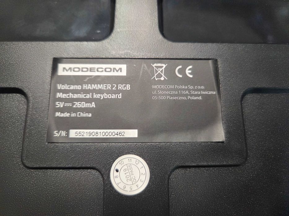 Klawiatura mechaniczna Modecom Volcano Hammer 2, Outemu Brown, RGB