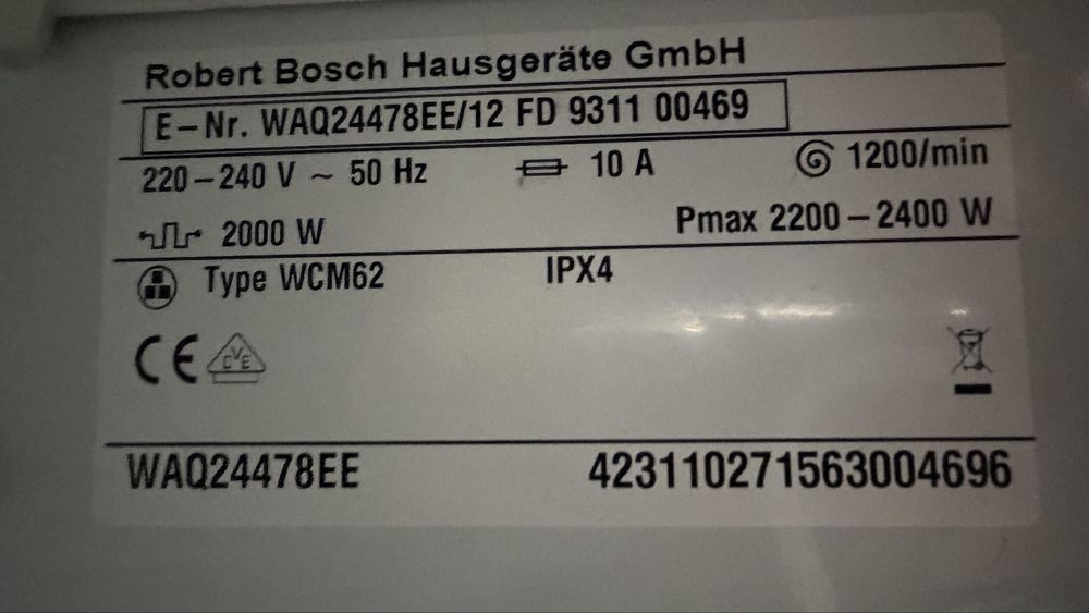 Maquina Lavar roupa BOSCH AVENTIXX 8