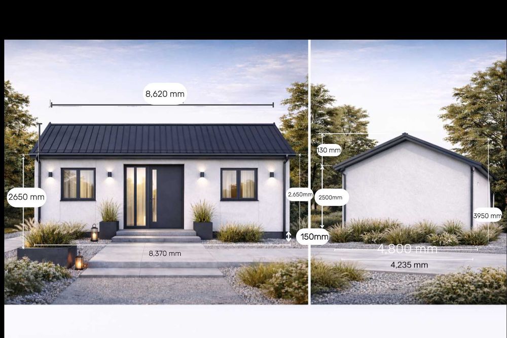 Dom modułowy całoroczny 35m2 | wykończony w środku | montaż