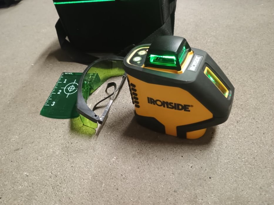 Laser samopoziomujacy Ironside zielony niwelator poziomica