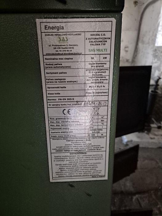 Sprzedam części do kotła na ekogroszek SAS MULTI o mocy 29 kw