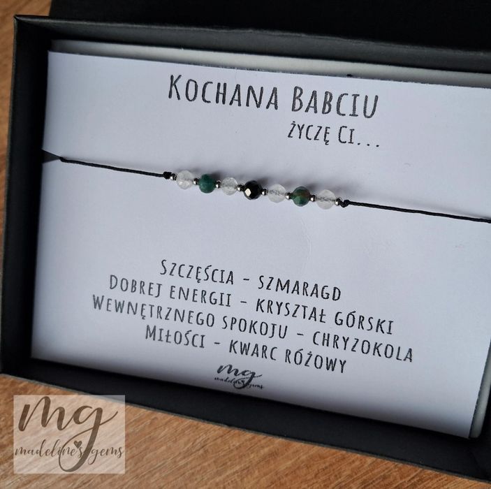 Bransoletka z kamieni naturalnych dla babci na dzień babci