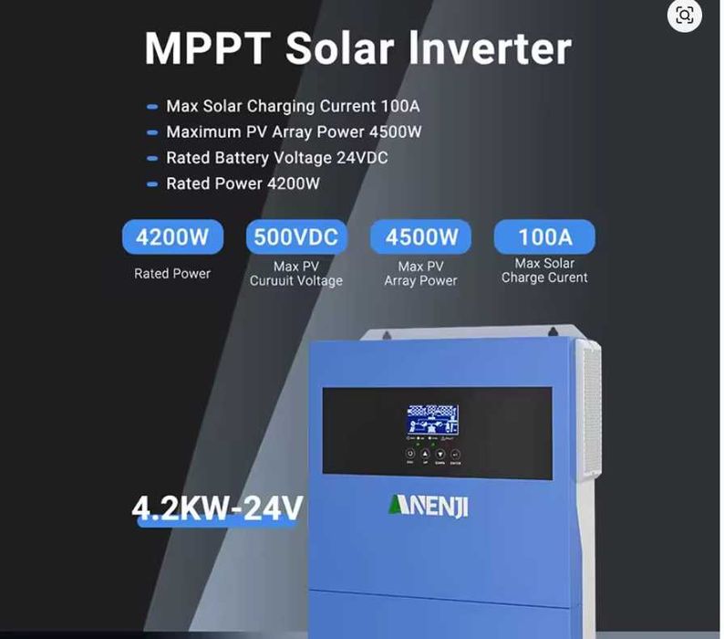 Новий Гібридний сонячний Інвертор ANENJI ANJ-4000W-24V-WiFi в наявності