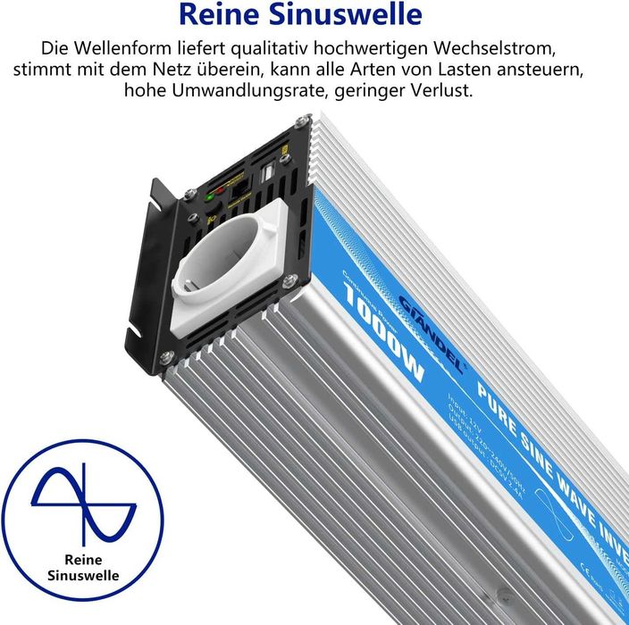 GIANDEL Przetwornica napięcia 12V na 230V 1000W