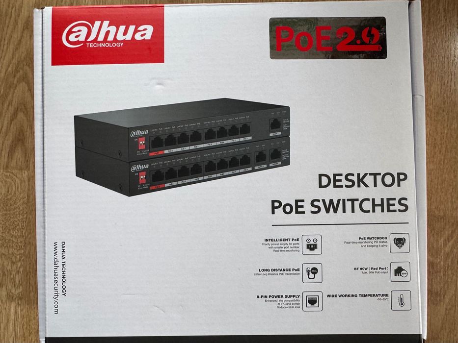 Switch Dahua 10 portowy 8xPOE DH -PFS3010-8ET-96 V2