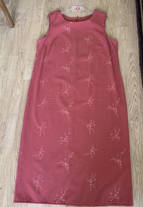 Komplet sukienka garsonka marynarka czerwona haftowany 48 4XL 5XL