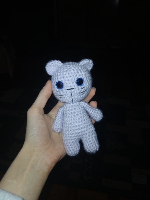 В'язана іграшка, ручна робота, котик, handmade