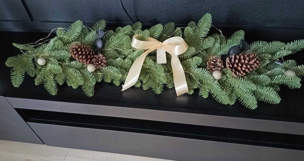 Nowa Jodła Girlanda Świąteczna Choinkowa Stołowa Zielona Schody 110CM