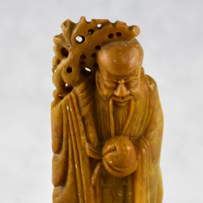 Figura de Ancião / Sábio, China, em Pedra de Sabão