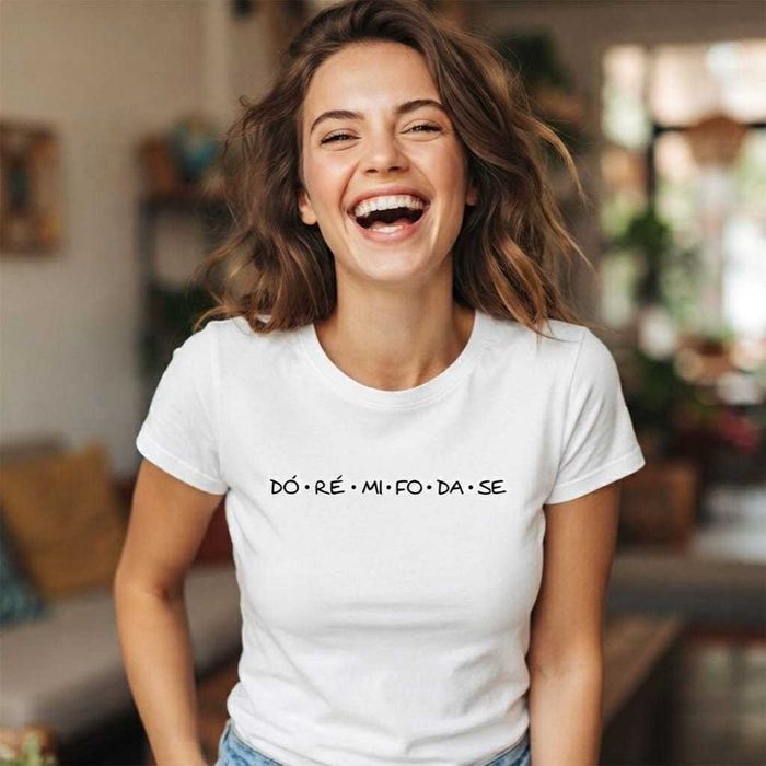 T-shirt Humor Frase "Dó Ré Mi..." | Algodão Unisexo Nova