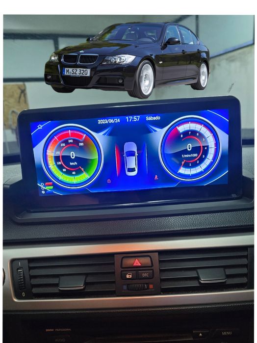 Tela Android 14 com GPS BMW E90 E91 E92 E93 + Idrive incluído.