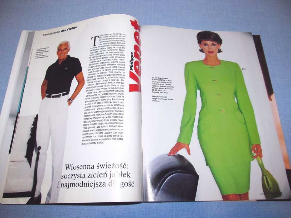 Burda International Wiosna 1995 wykroje Vintage