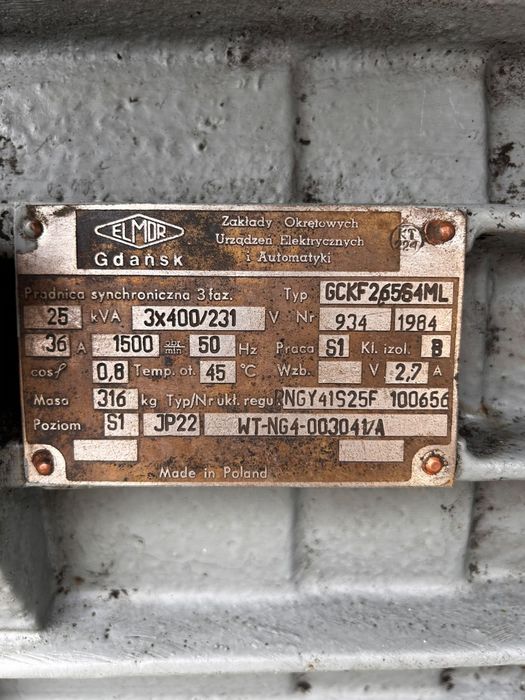 Agregat prądotwórczy leyland Sw 266 25kw
