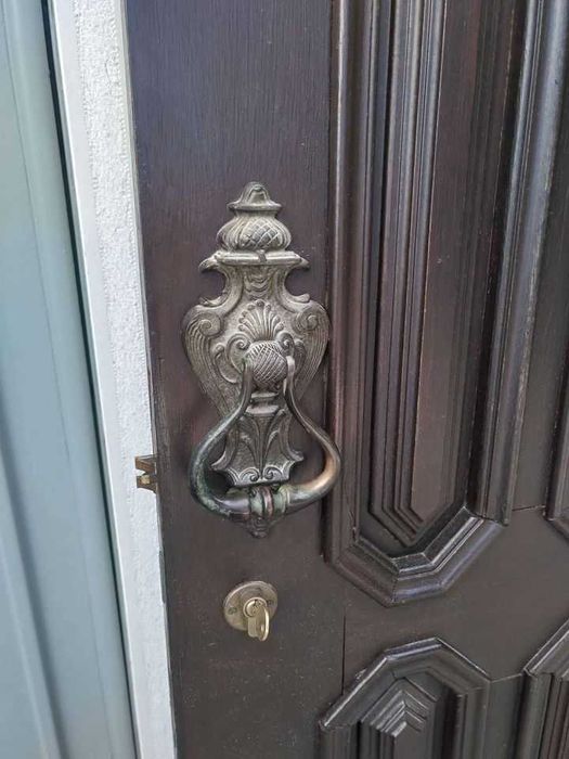 Porta rústica madeira maciça castanha