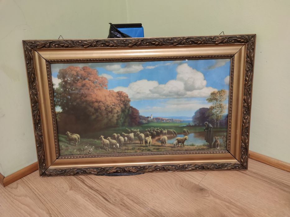 Rama drewniana 80 x 50 cm + obraz odbiór Kłodzko
