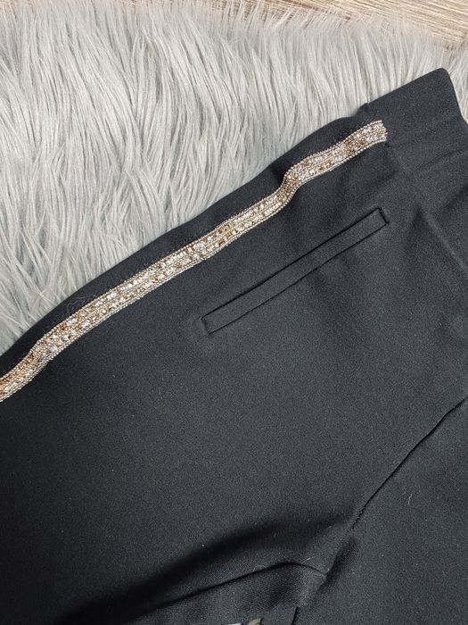 Legginsy czarne spodnie lampas Zara 152 cm