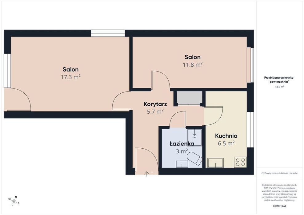 3 maja | 2 pokoje | Balkon