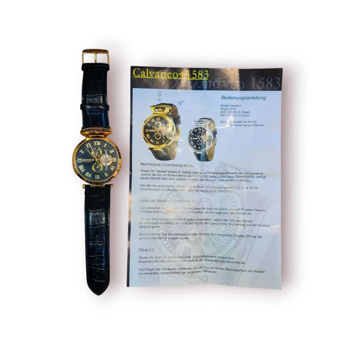 Relógio Automático Calvaneo 1583 – Veledi II Gold/ Caixa Original