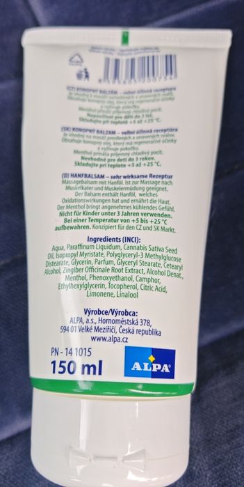 Alpa maść konopna 150 ml do masażu ciała