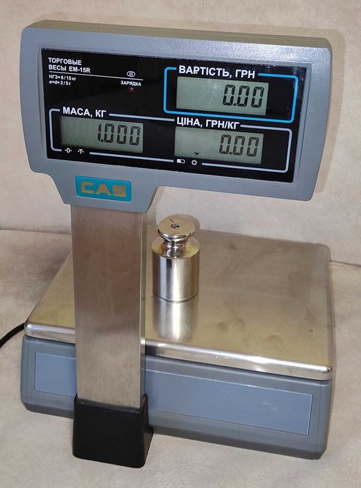Весы торговые CAS EM R, LCD, до 15кг, RS232