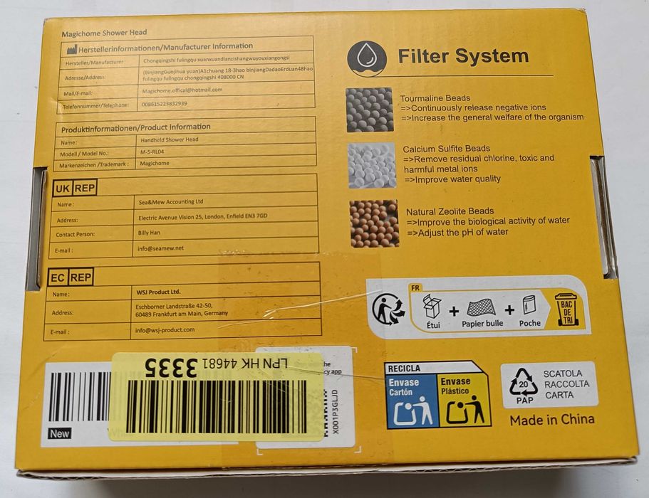 Słuchawka Prysznicowa MAGICHOME z Filtrem – 5 Trybów