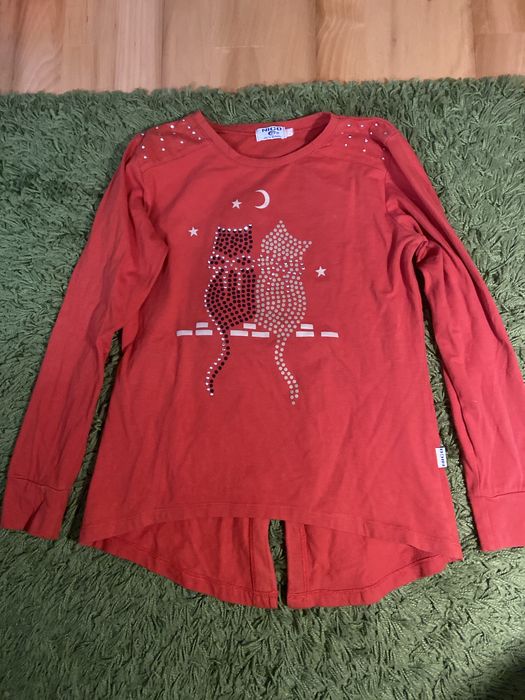 Camisola de manga comprida vermelha