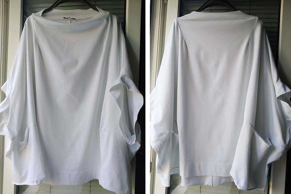 Блуза туника Италия трикотаж хлопок балахон  one size