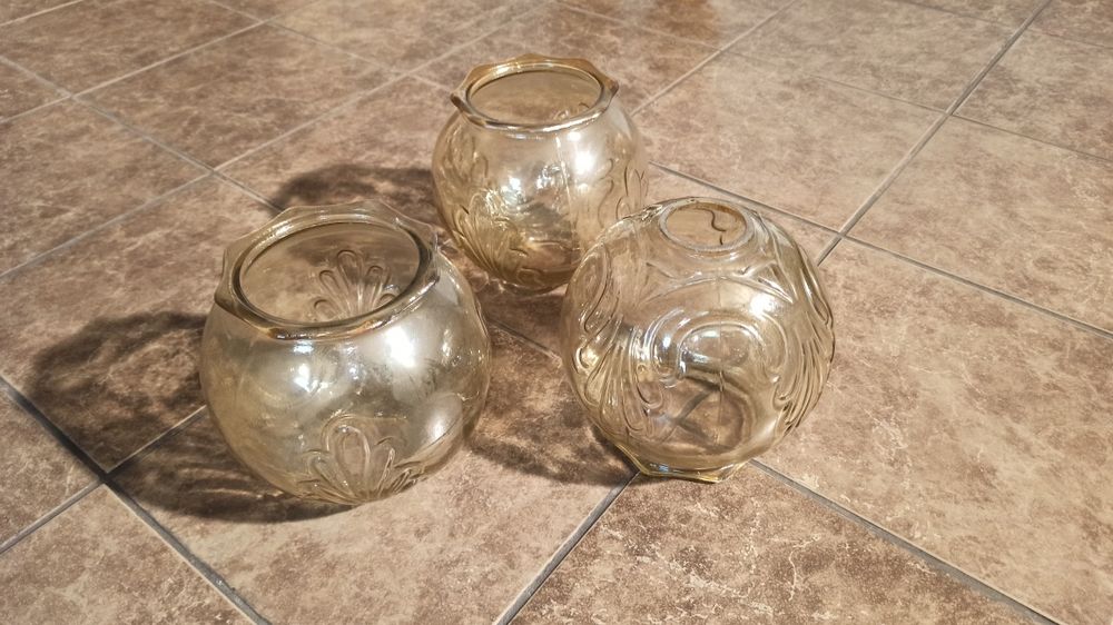 Klosz lampy beżowy przeźroczysty PRL vintage